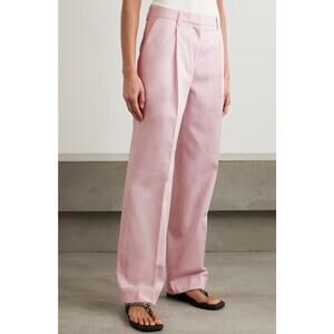 Totême Pleated Cotton Wide-Leg Pants Baby Pink - DK 32/US 0
